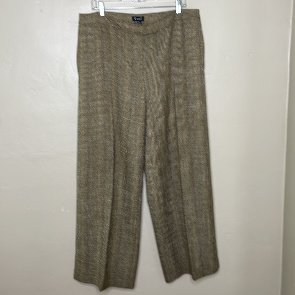 CAMI Tweed Trouser Pants Brown & Tan Wide Leg Tweed Corporate Career Wear 16